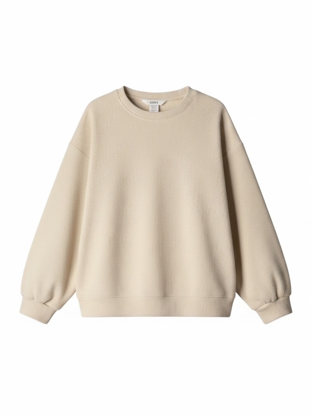 Athleta Thermal Waffle Top Girls 12 Cream Good Relaxed Fit Long Sleeve